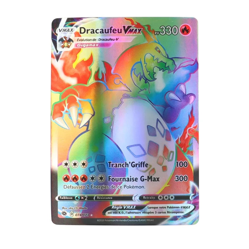 60-100Pcs French Pokemon cards MEGA Vmax Shiny trading Card Birthday gift for children