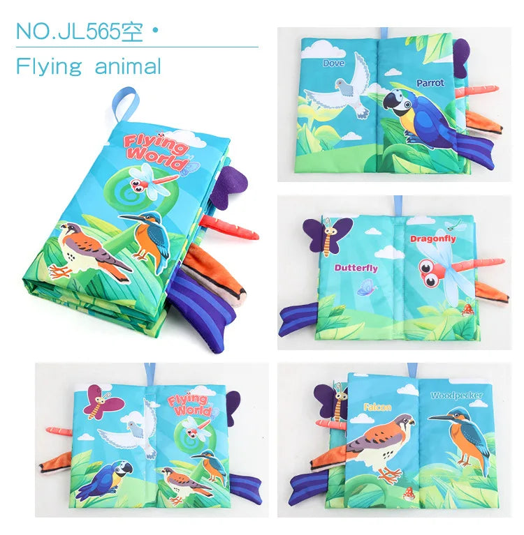 0-36M Baby Early Learning Toy Tail Cloth Book Puzzle Parent-child Interactive Sound Paper Infants Activity Toys for Babies