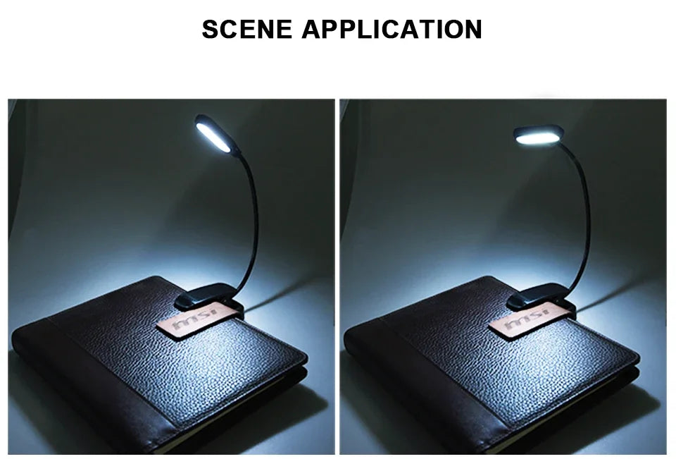 Adjustable LED Book Lamp Portable Mini Eye Protection Reading Light Clip-On Table Lamp Battery Powered Study Reading Table Lamp