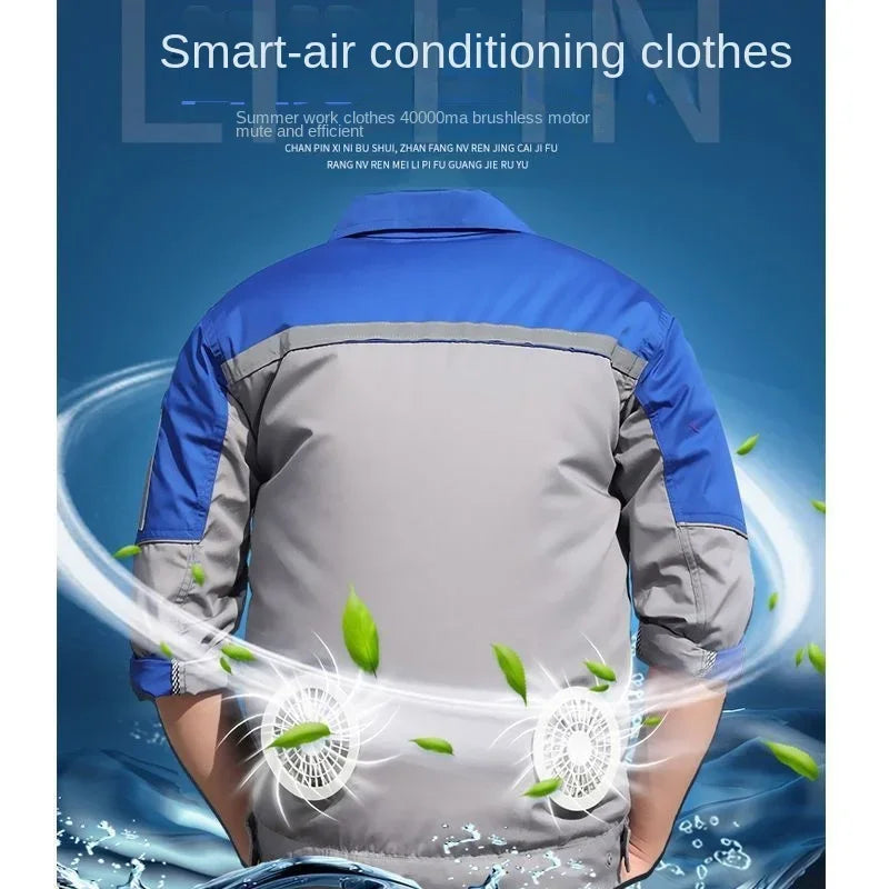 2024 new summer cooling air conditioning clothes men's and women's clothes with fans charging refrigeration site work clothes