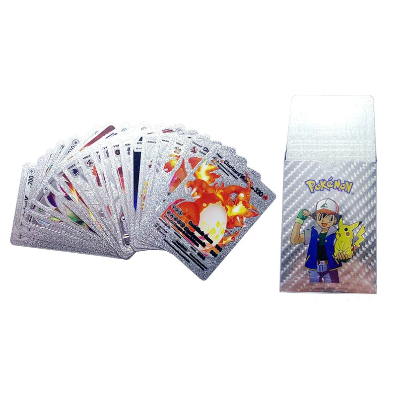 165Pcs Pokemon Gold Foil Card VSTAR VMAX EX GX Cards English French German Spanish Charizard Pikachu Arceus Silver Pokémon Cards