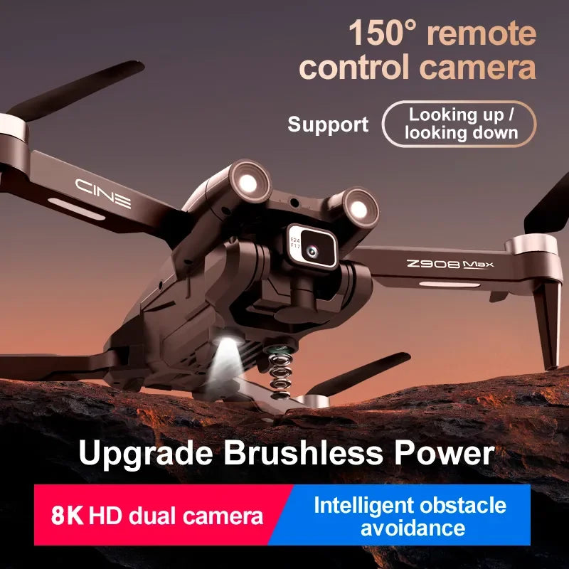 Lenovo Z908 Pro Max GPS Drone Brushless 8K HD Dual Camera Optical Flow Obstacle Avoidance Foldable Quadcopter RC Distance 9000M