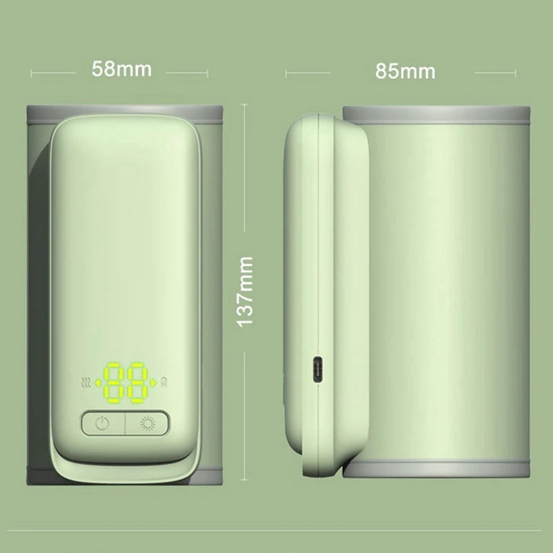 Bottle Heating Jacket 6Levels Adjustment Temperature Display Night Light Lighting Portable Baby Bottle Heater 6000Amh