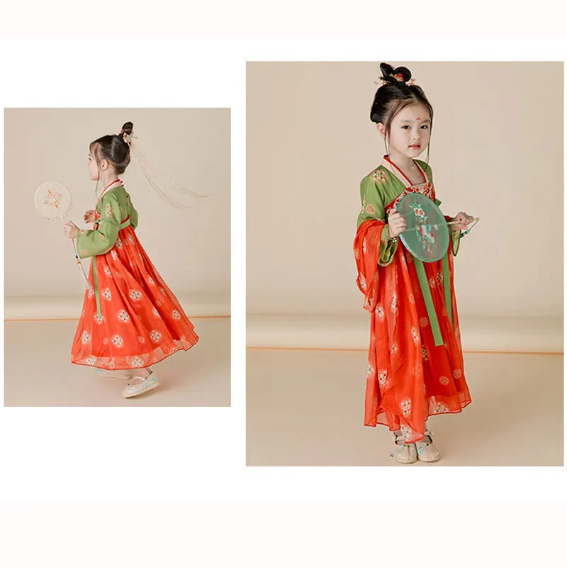 Girls Ethnic Dress Set Bollywood Indian Salwar Kids Performance Cosplay Costume Carnival Outfit