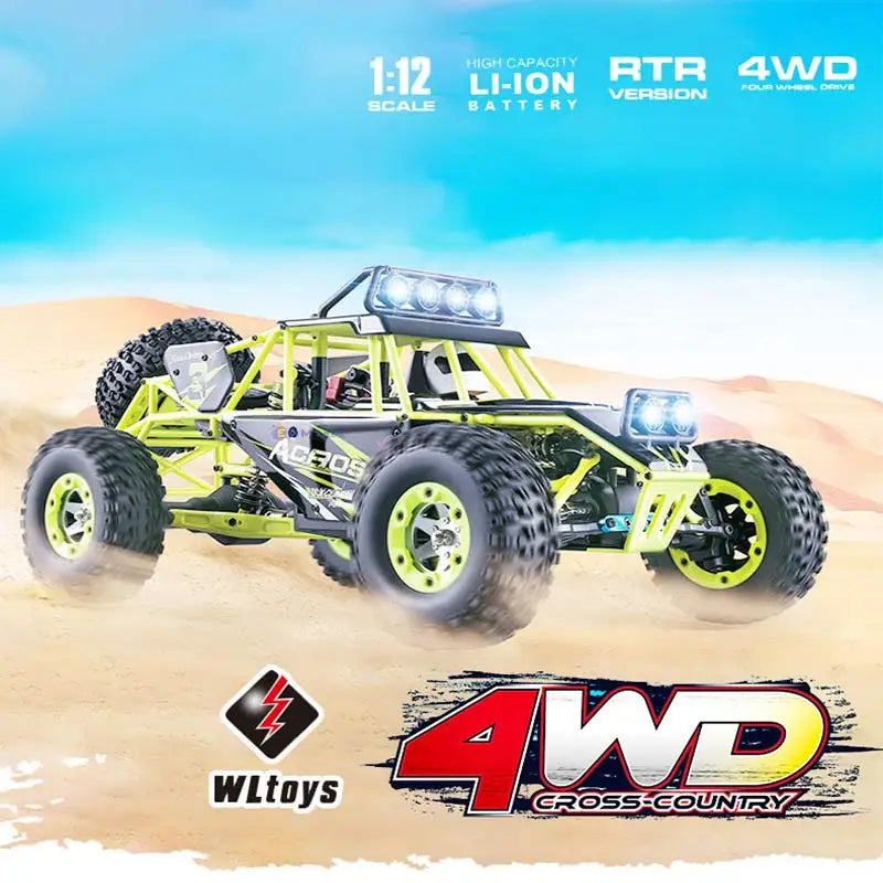 WL 12428 WLtoys 1/12 4WD RC Racing Car High Speed Off-Road Remote Control Alloy Climbing Truck LED Light Buggy Toys Kids Gift