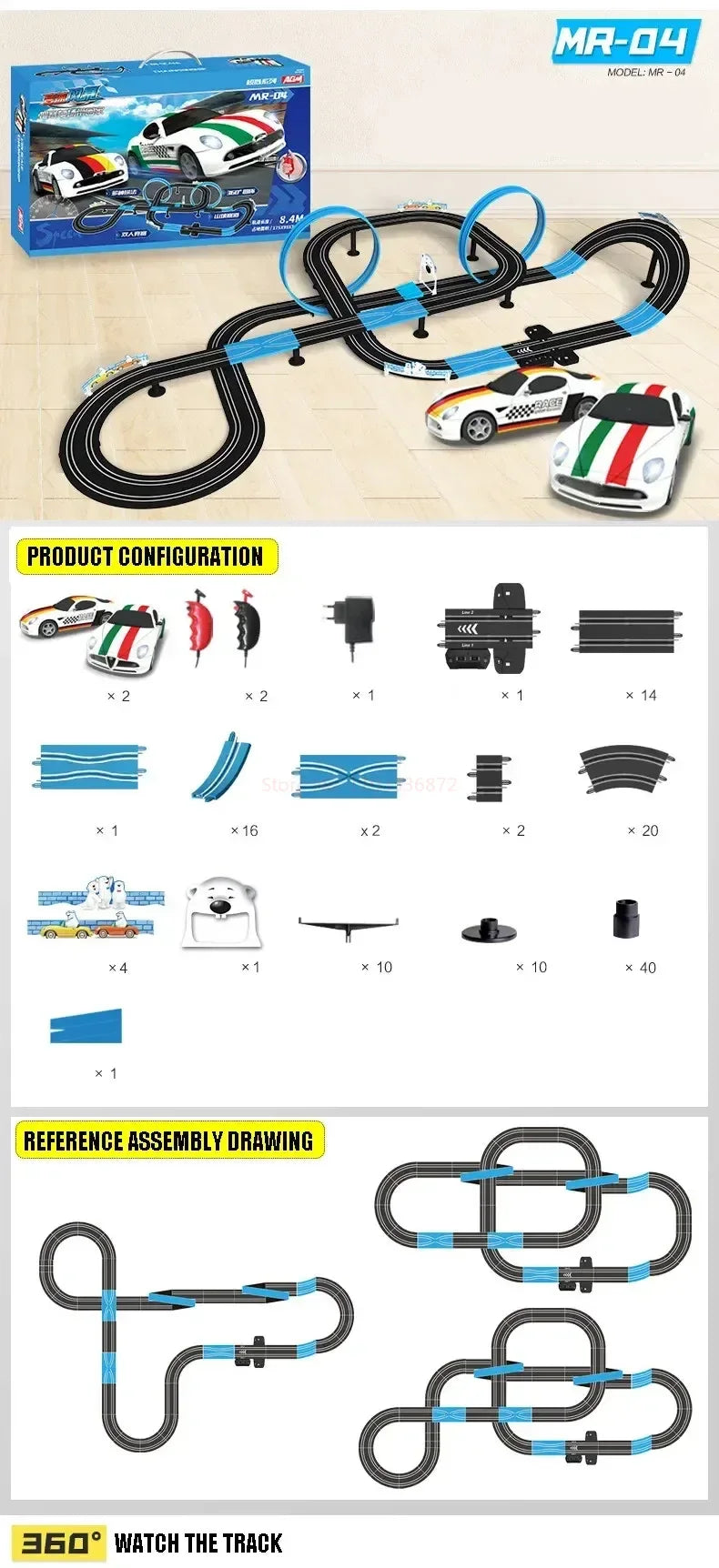 Rc Toy Set Racing Track Electric Double Remote Control Car Interactive Autorama Circuit Voiture Christmas Toy For Boy Children