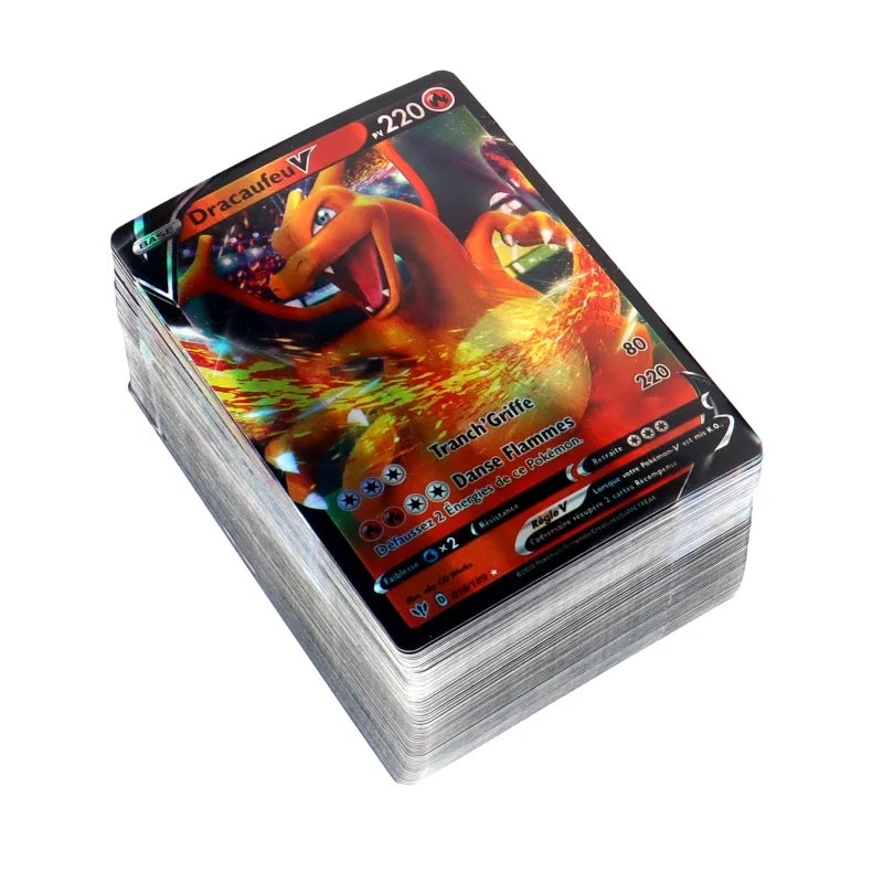 60-100Pcs French Pokemon cards MEGA Vmax Shiny trading Card Birthday gift for children