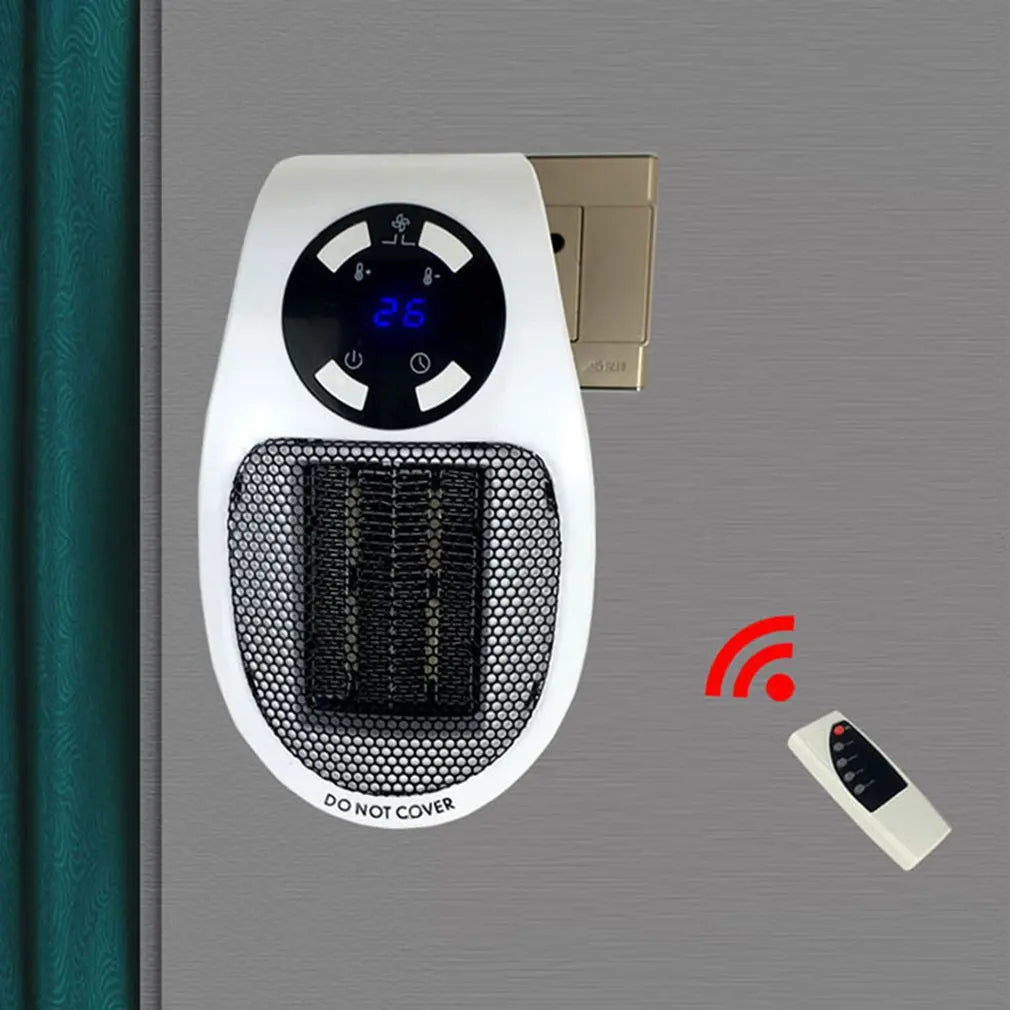 Portable Electric Heater Plug in Wall Heater Room Heating Stove Mini Household Radiator Remote Warmer Machine For Winter 500W