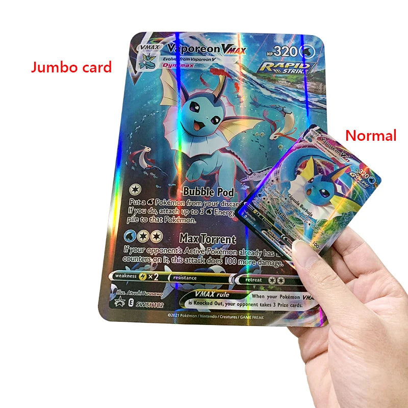 15/30pcs Anime Pokemon Pikachu Cards Shining Vmax Vstar Big Size Collection Battle Trainer Card Children GX VMax Card Toys Gifts