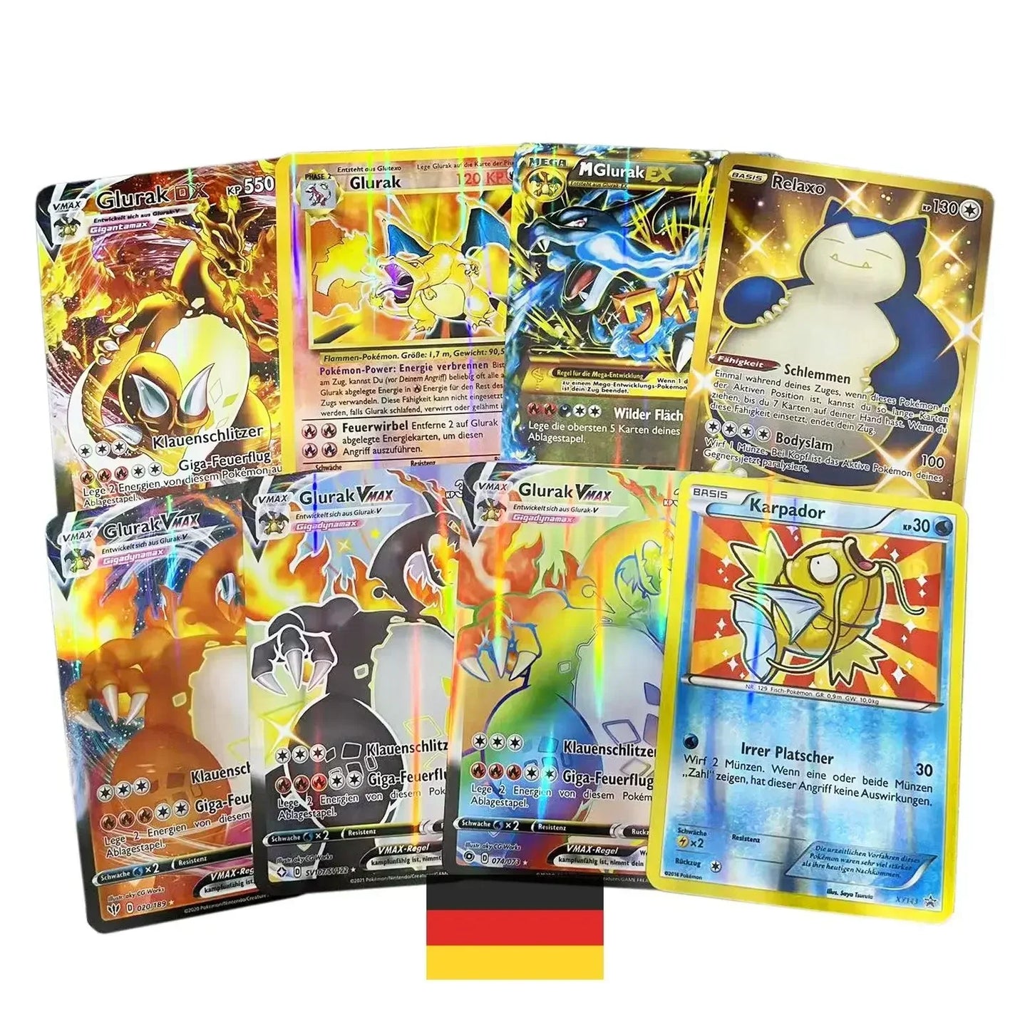 Pokemon 21*15cm Big Rainbow Cards Vstar Pack Oversized Jumbo Letters Spanish German French Vmax GX Arceus Charizard Rare Card