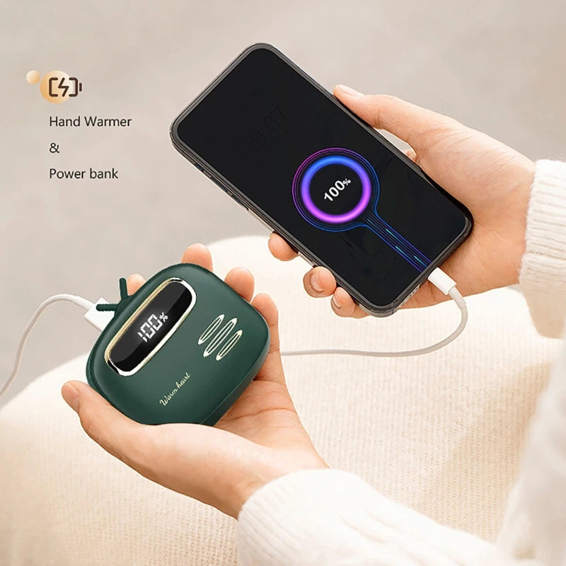 2 in 1 Winter Mini Portable USB 4000mAh Hand Warmer Mobile Power Bank Hand Warmers Rechargeable Heater Handwärmer Calentador