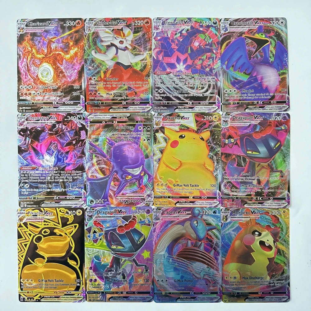 Pokemon 3D Shining Cat Eye Elf Card English Vmax Gx  Pikachu Trading Game Collection Battle Anniversary Card Christmas Present