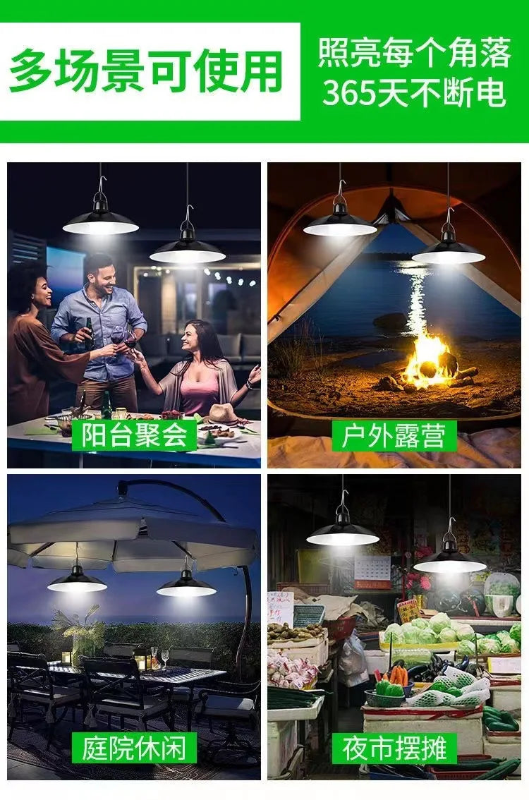 Auto-lighting Solar Pendant Light Led Solar Powered Lamp White/Warm light with Remote Control Chandelier Camping Outdoor Garden