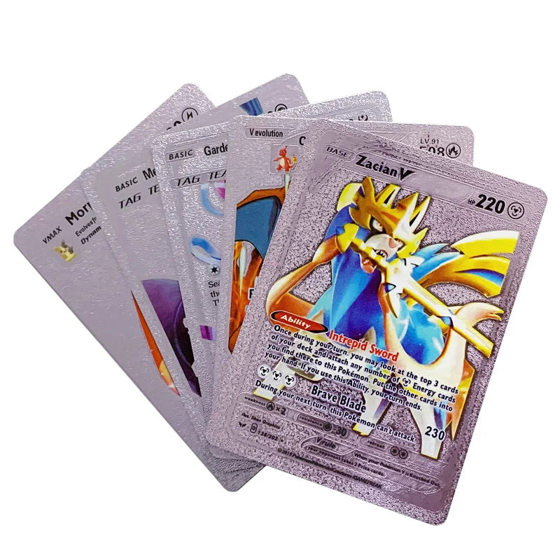 81Pcs Pokemon Francaise German Gold Cards Spanish English Foil Gold Rainbow Cards VMAX EX GX Card Vmax Gx Game Card Child Gifts