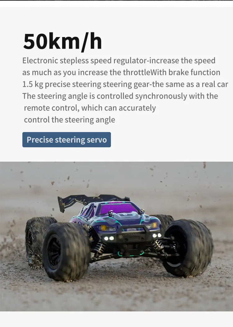 1:16 75KM/H or 50KM/H 4WD RC Car with LED Remote Control Cars High Speed Drift Monster Truck for Kids Vs Wltoys 144001 Toys