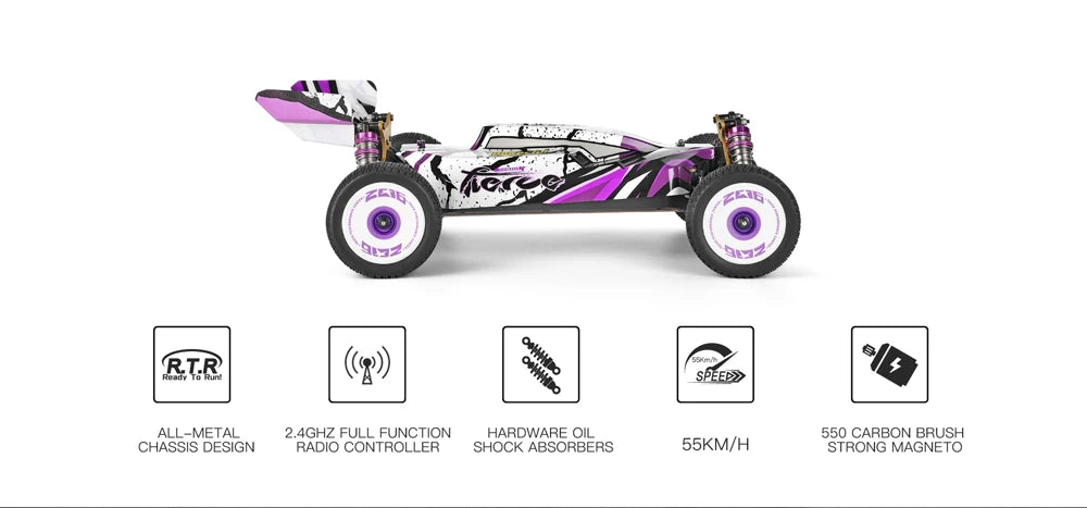 WLtoys 124017 75KM/H 124019 55KM/H 124008 60KM/H 2.4G RC Car Brushless 4WD Electric High Speed Drift Remote Control Toys 3000mAh