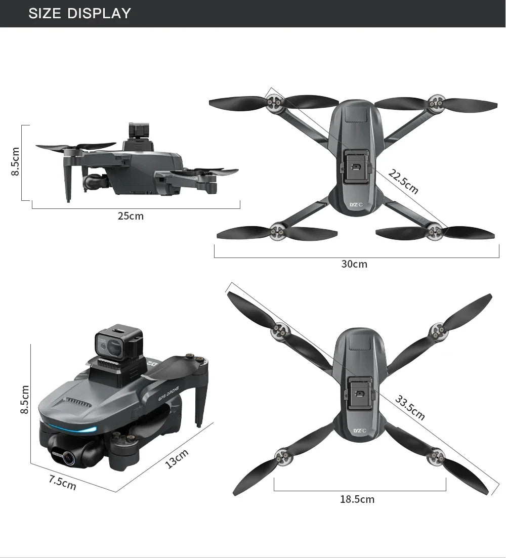 L200 PRO MAX Drone 4K 2-Axis PTZ HD Dual Camera 360° Laser Obstacle Avoidance Brushless Motor GPS 5G WIFI RC FPV Quadcopter Toys