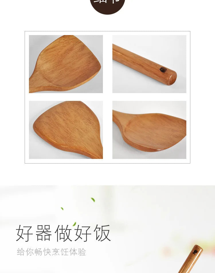 Long Handle Wooden Turners Cooking Spatula Scoop Kitchen Utensil Non-stick Hand Wok Shovel Kitchen Tools Accessories Cookware