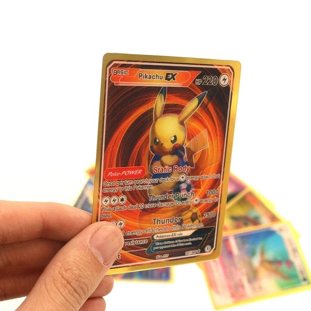 Pokemon 3D Shining Cat Eye Elf Card English Vmax Gx  Pikachu Trading Game Collection Battle Anniversary Card Christmas Present