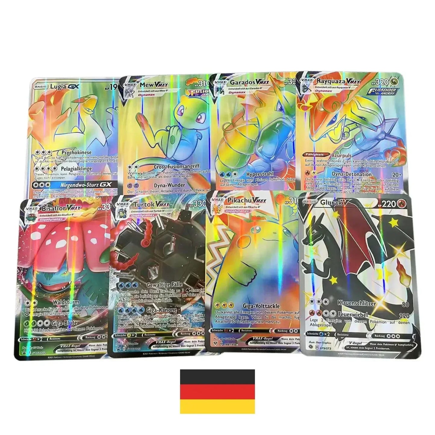 Pokemon 21*15cm Big Rainbow Cards Vstar Pack Oversized Jumbo Letters Spanish German French Vmax GX Arceus Charizard Rare Card