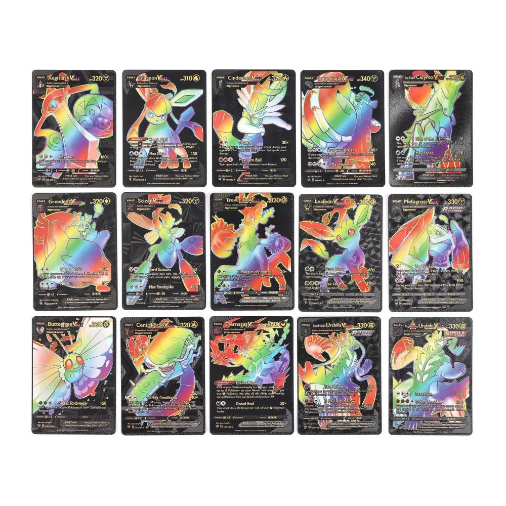 Pokemon Charizard Pikachu German Rose Gold French Colorful Italian Sliver Black Carte Rainbow Collection Card Spanish Letters