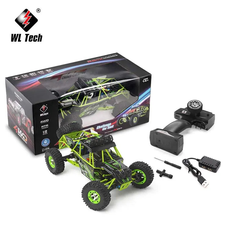 WL 12428 WLtoys 1/12 4WD RC Racing Car High Speed Off-Road Remote Control Alloy Climbing Truck LED Light Buggy Toys Kids Gift