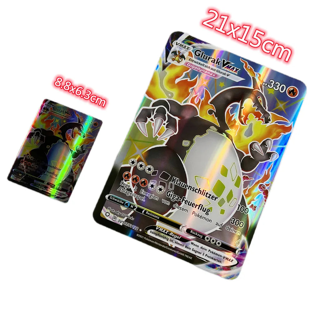 5-30 Pcs/set Pokemon Cards Jumbo Card Italian English Vmax GX Color Energy Card Pikachu Rare Collection Battle Trainer Boys Gift