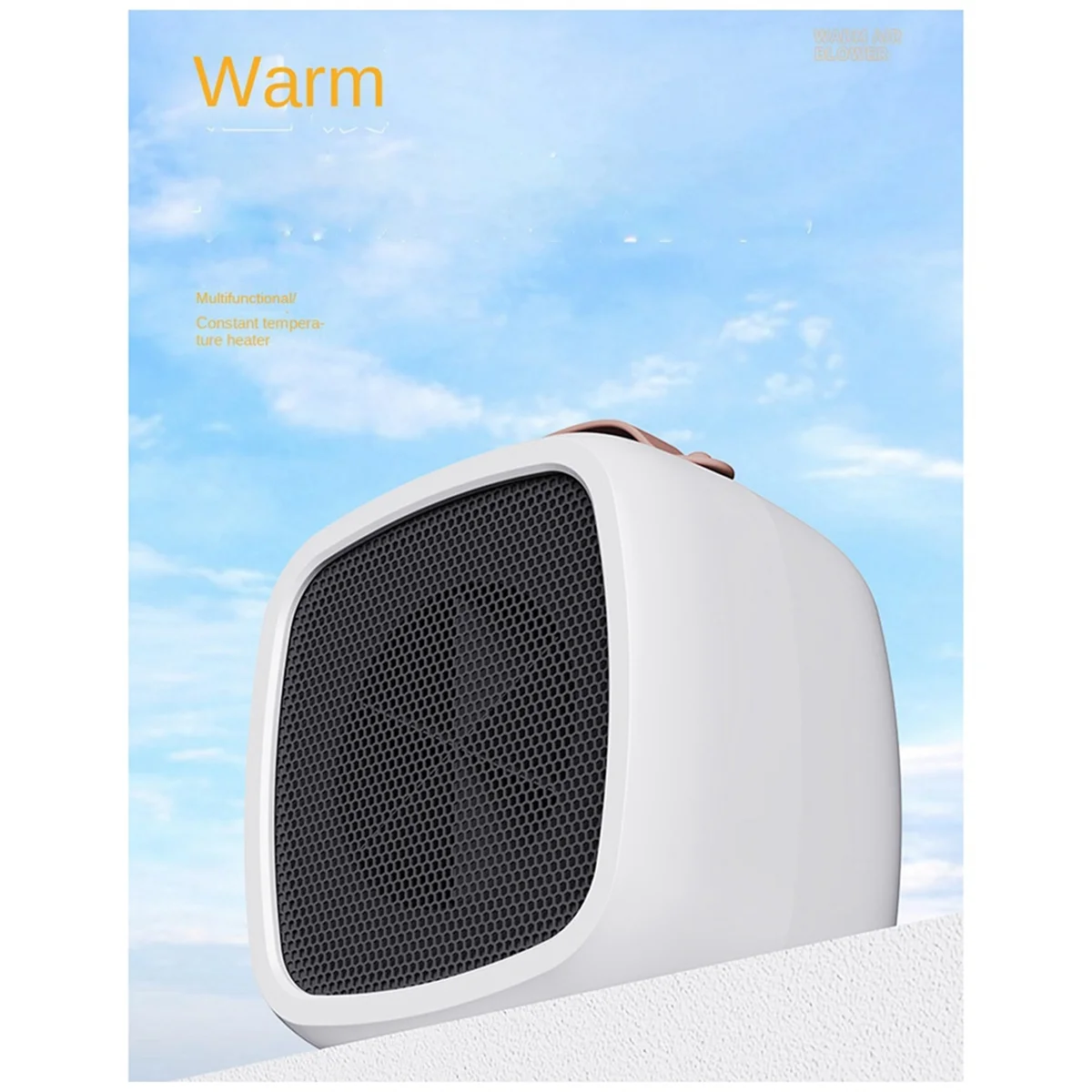 Heater Portable Space Heater Household Small Quiet and Energy Saving Dormitory Mini Desktop Fast Heat Fan Yellow US-Plug