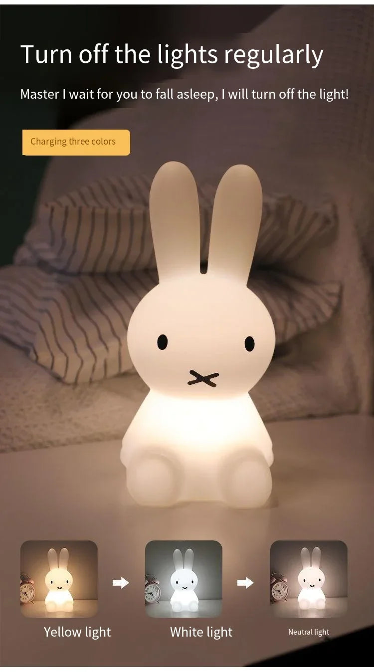 Rabbit  Mood Light LED Desk Lamp Cute Cartoon Children's Gift Bedroom Bedside Light Living Room Floor Light