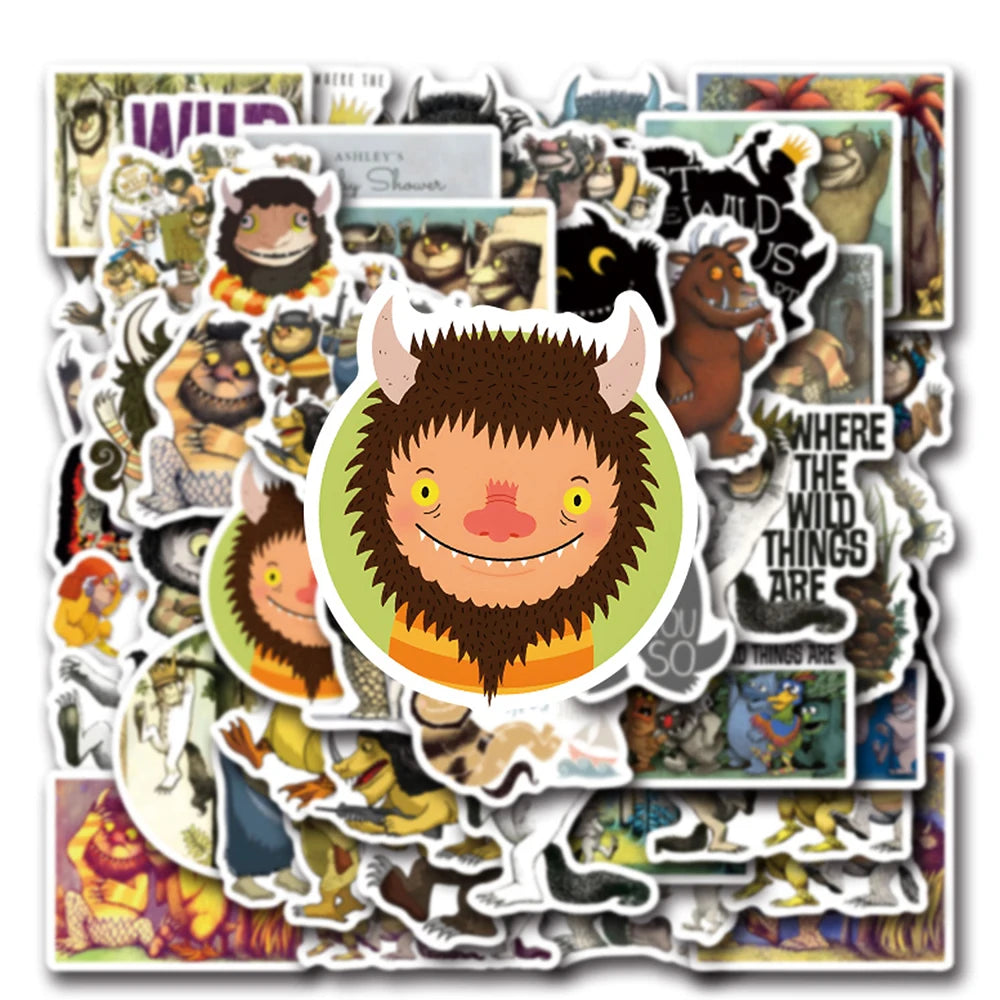 10/30/50pcs Where The Wild Things Are Sticker Cartoon Graffiti Waterproof Decals Kids Toys DIY Fridge Laptop Diary Funny Sticker