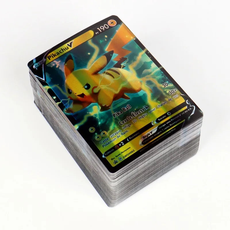 60-100Pcs French Pokemon cards MEGA Vmax Shiny trading Card Birthday gift for children