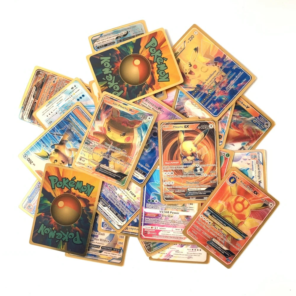 Pokemon 3D Shining Cat Eye Elf Card English Vmax Gx  Pikachu Trading Game Collection Battle Anniversary Card Christmas Present