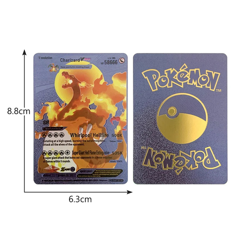 165Pcs Pokemon Gold Foil Card VSTAR VMAX EX GX Cards English French German Spanish Charizard Pikachu Arceus Colour Pokémon Cards