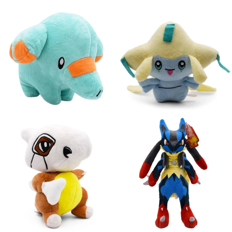 16-25cm Kawaii Pokemon Phanpy Cubone Grookey Mega Lucario Jirachi Plush Toy Anime Figures Fennekin Poipole Sirfetch'd Doll