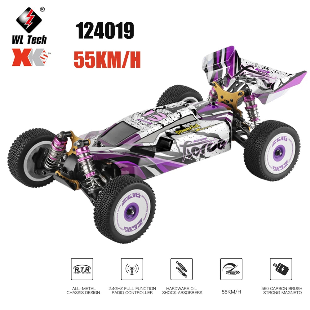 WLtoys 124017 75KM/H 124019 55KM/H 124008 60KM/H 2.4G RC Car Brushless 4WD Electric High Speed Drift Remote Control Toys 3000mAh