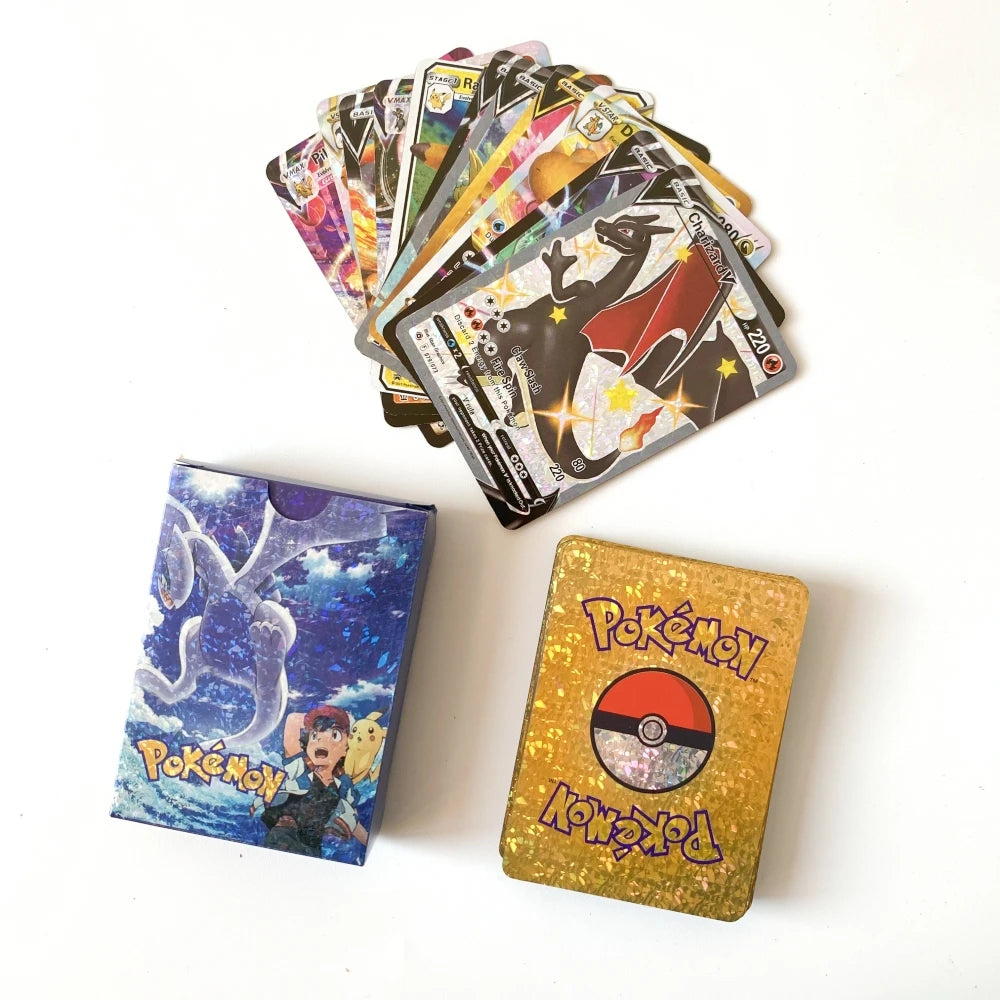 Pokemon 3D Shining Cat Eye Elf Card English Vmax Gx  Pikachu Trading Game Collection Battle Anniversary Card Christmas Present