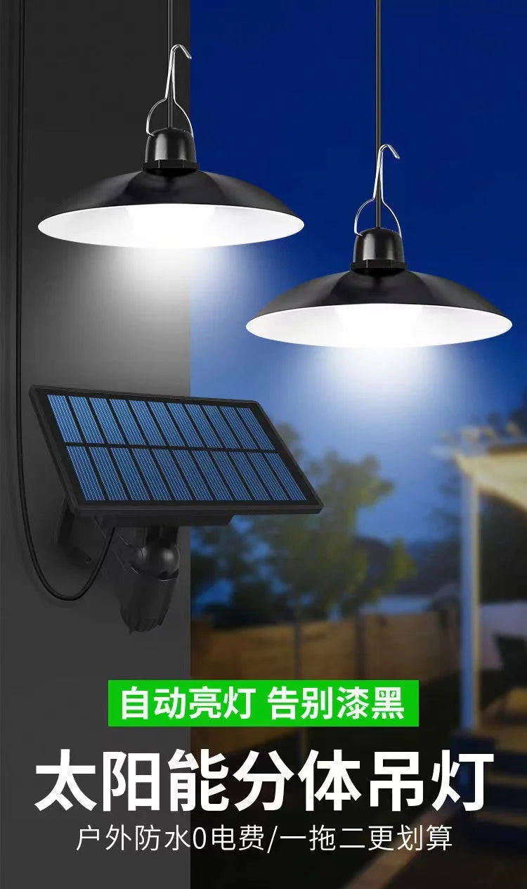 Auto-lighting Solar Pendant Light Led Solar Powered Lamp White/Warm light with Remote Control Chandelier Camping Outdoor Garden