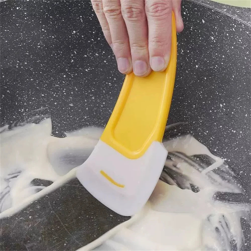 1Pcs Silicone Kitchen Scraper Cleaning Spatula For Food Residue Stains Pot Fry Pan Dish Oil Plate Clean Brush Baking Soft Blade