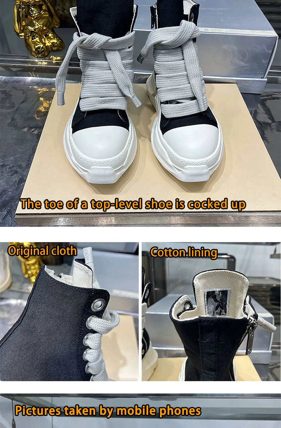 Original High Top Ankle Canvas Shoes Men Thick Sole Jumbo Lace Up Women Owen Sneakers Luxury Designer Sneakers Ro Ankle Boots