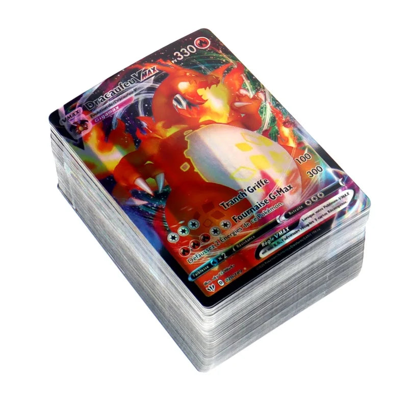 60-100Pcs French Pokemon cards MEGA Vmax Shiny trading Card Birthday gift for children