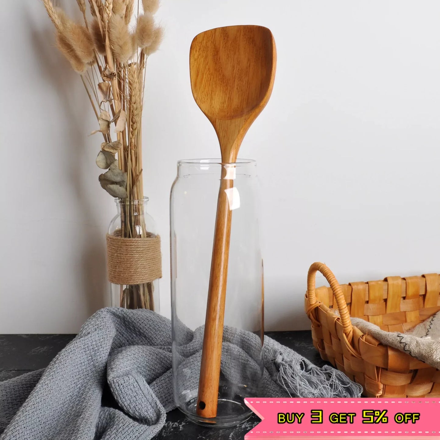 Long Handle Wooden Turners Cooking Spatula Scoop Kitchen Utensil Non-stick Hand Wok Shovel Kitchen Tools Accessories Cookware