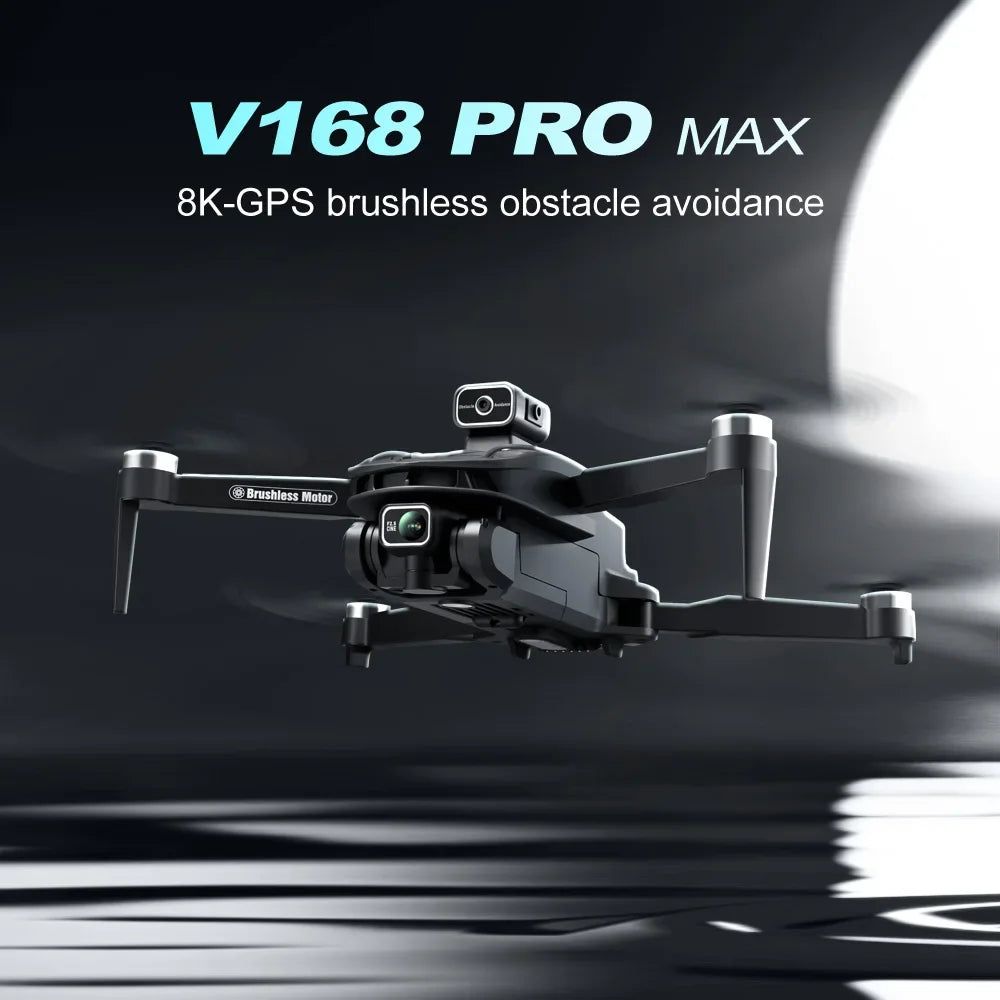 HD V168 MAX PRO Drone GPS 8K HD Camera 5G WIFI FPV Brushless RC Quadcopter Obstacle Avoidance Automatic Return