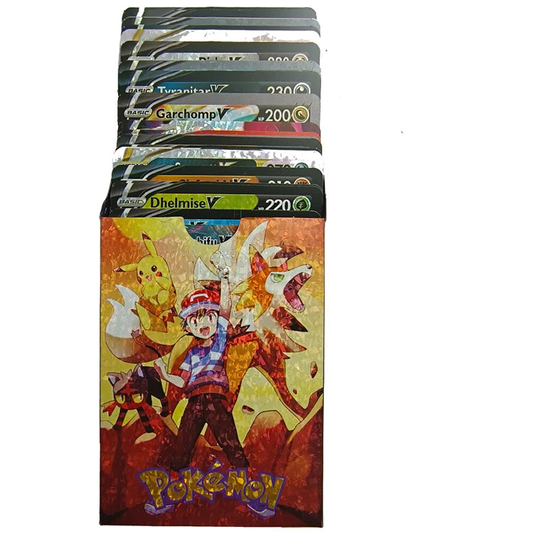 165Pcs Pokemon Gold Foil Card VSTAR VMAX EX GX Cards English French German Spanish Charizard Pikachu Arceus Colour Pokémon Cards