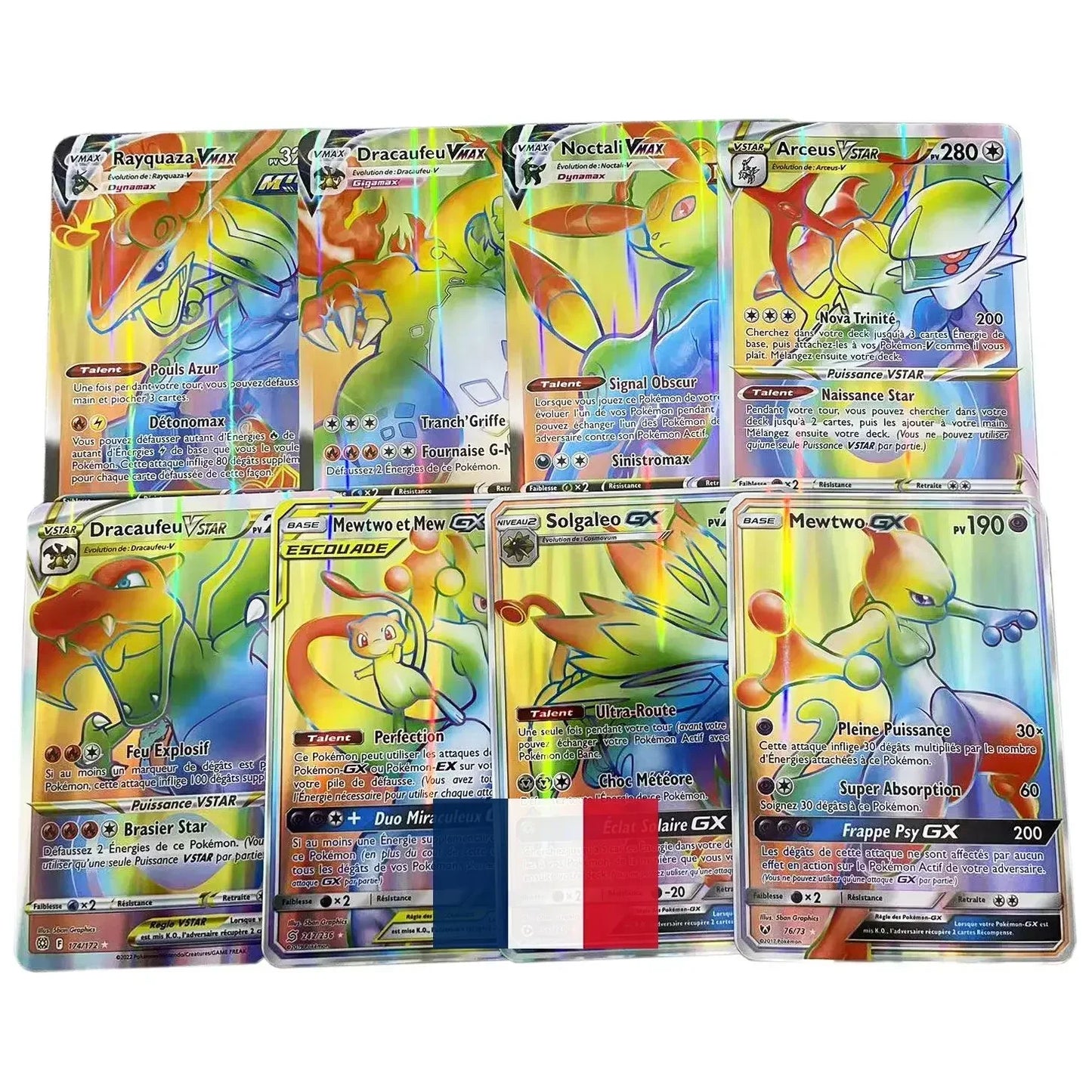 Pokemon 21*15cm Big Rainbow Cards Vstar Pack Oversized Jumbo Letters Spanish German French Vmax GX Arceus Charizard Rare Card