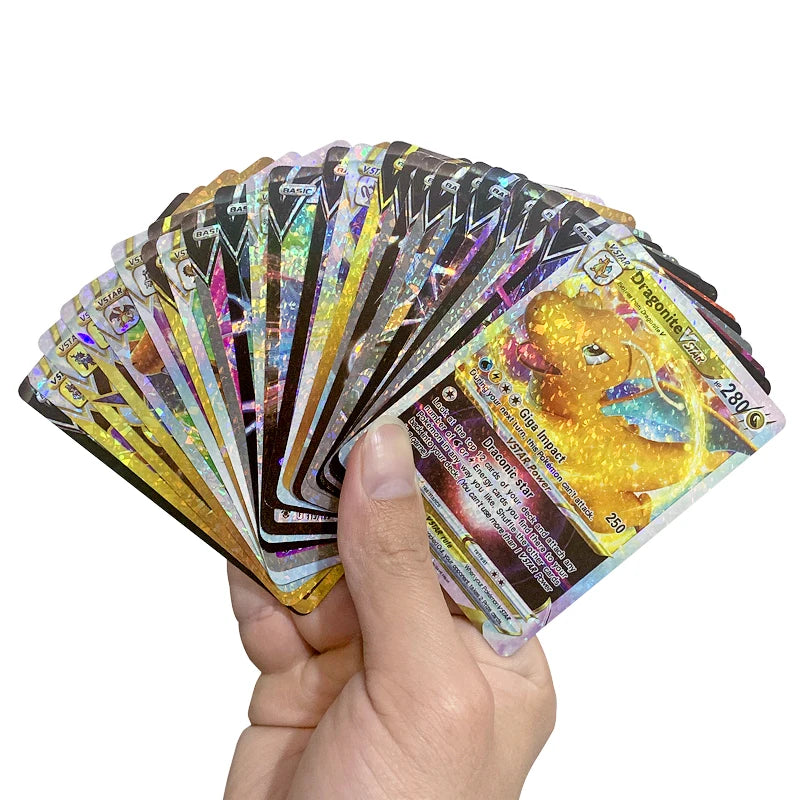 81Pcs Pokemon Francaise German Gold Cards Spanish English Foil Gold Rainbow Cards VMAX EX GX Card Vmax Gx Game Card Child Gifts