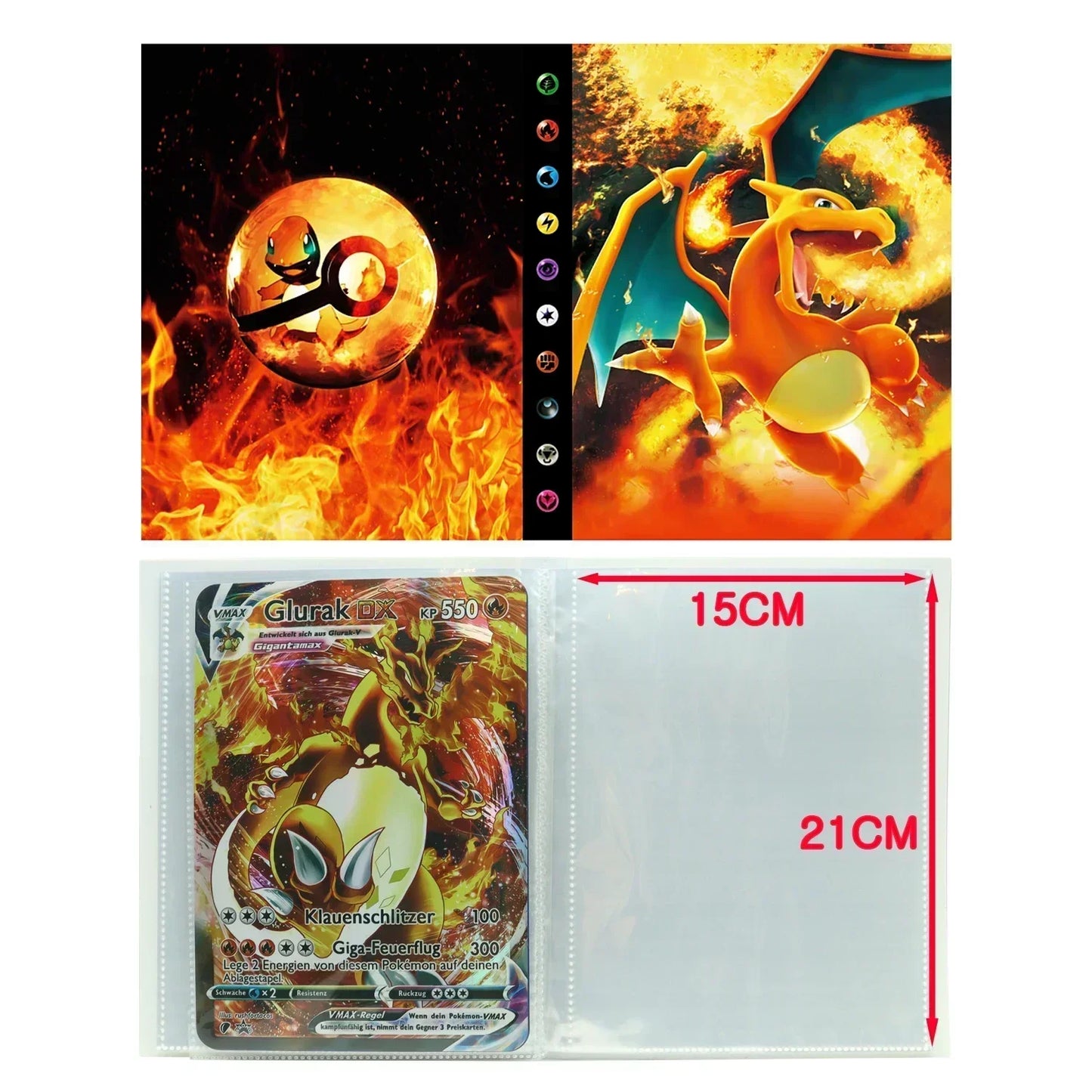 Pokemon 21*15cm Big Rainbow Cards Vstar Pack Oversized Jumbo Letters Spanish German French Vmax GX Arceus Charizard Rare Card