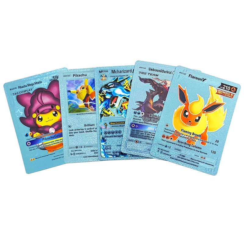 81Pcs Pokemon Francaise German Gold Cards Spanish English Foil Gold Rainbow Cards VMAX EX GX Card Vmax Gx Game Card Child Gifts