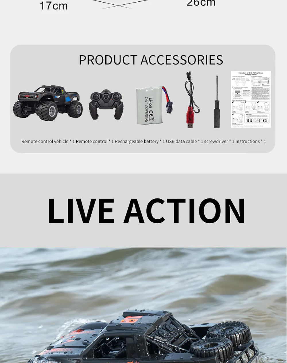 Q156 Amphibious 4WD RC Car 2.4G Off Road Remote Control Cars Waterproof Climbing Vehicle Drift Monster Truck for Kids Toys