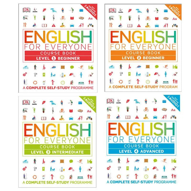 DK English for Everyone Course Kids Learning Book Complete Self-Study Programme Level 1-4