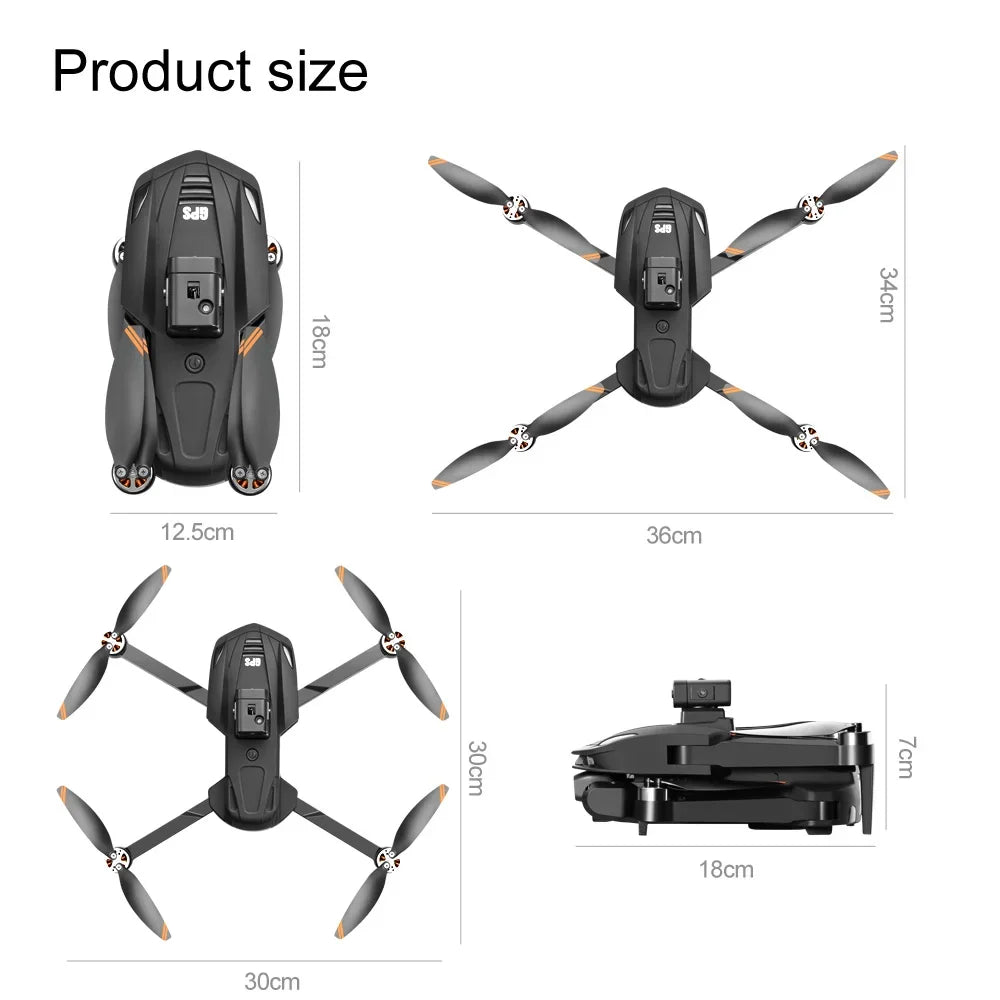 BMAD V168 MAX PRO Drone GPS 8K Professional With HD Camera 5G WIFI FPV Brushless RC Quadcopter Obstacle Avoidance Automatic Retu